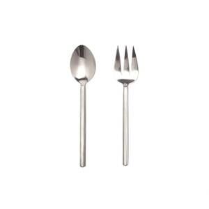 NEW BLUE PHEASANT roland polished serving spoon & fork - set of 2 in silver